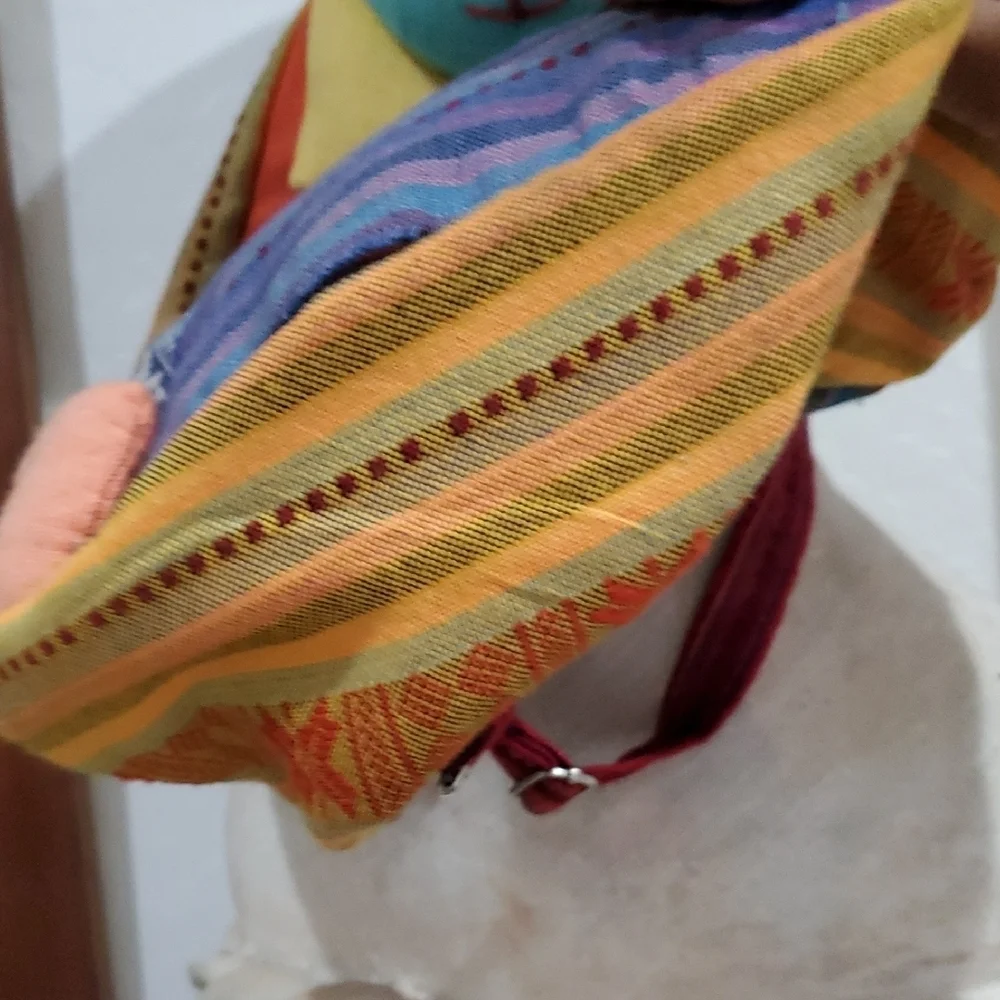 Colorful Bunny Rabbit Backpack Artisan Handmade Sustainable Mission Rafi Nova